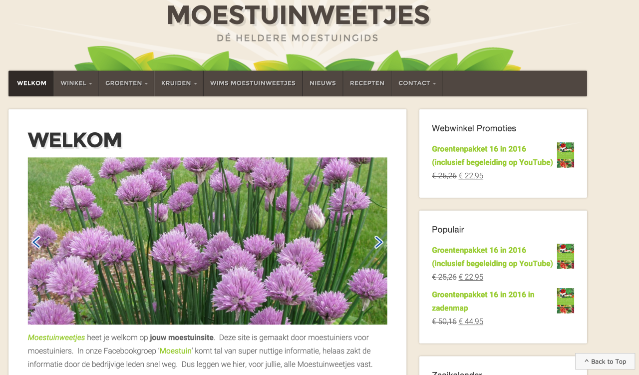 Moestuinweetjes webshop gemaakt door " ik wil een website "